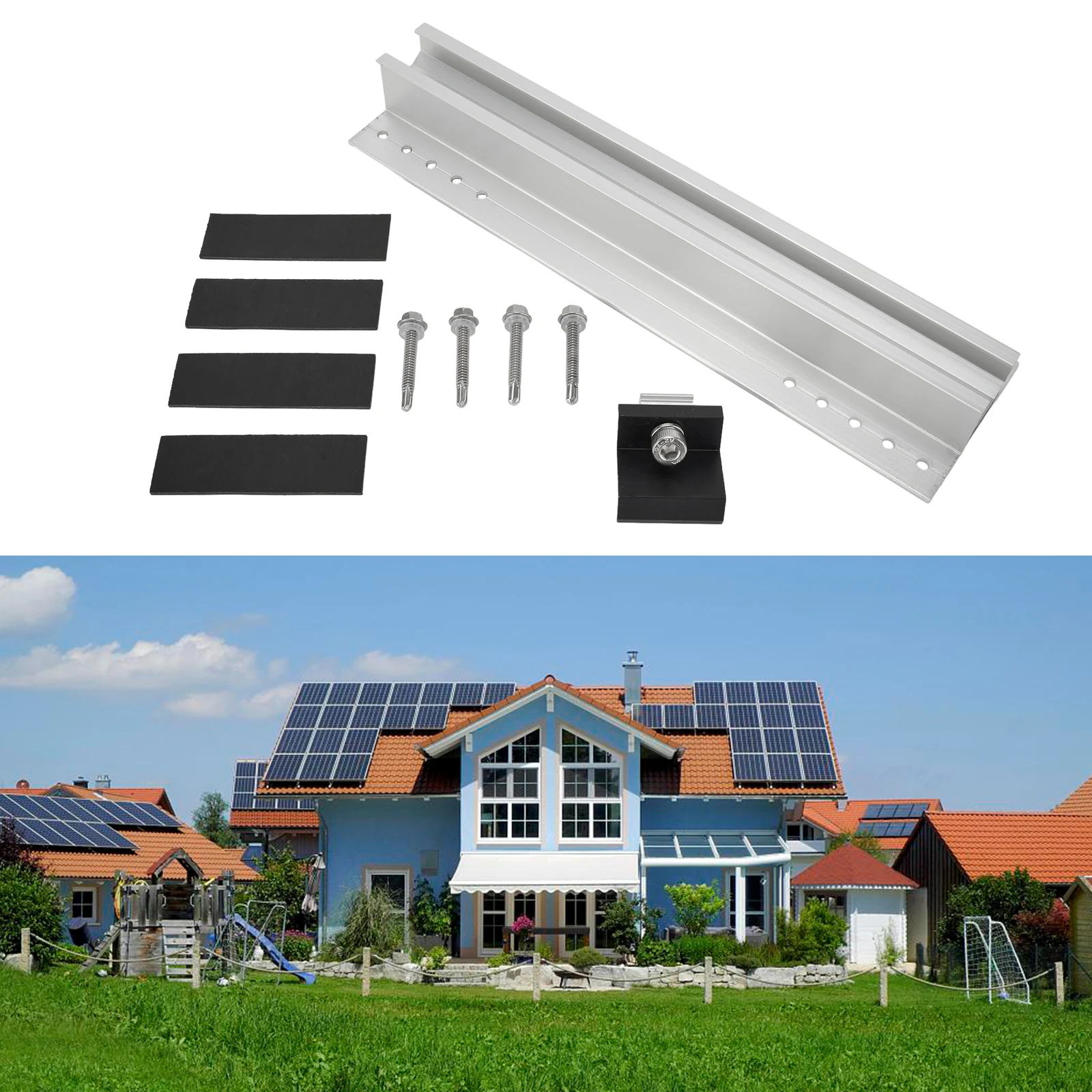 

Home Garden Solar Panel Middle Clamp End Automotive Backup Camping For Farming Aluminium Aquaculture Mounting Rail