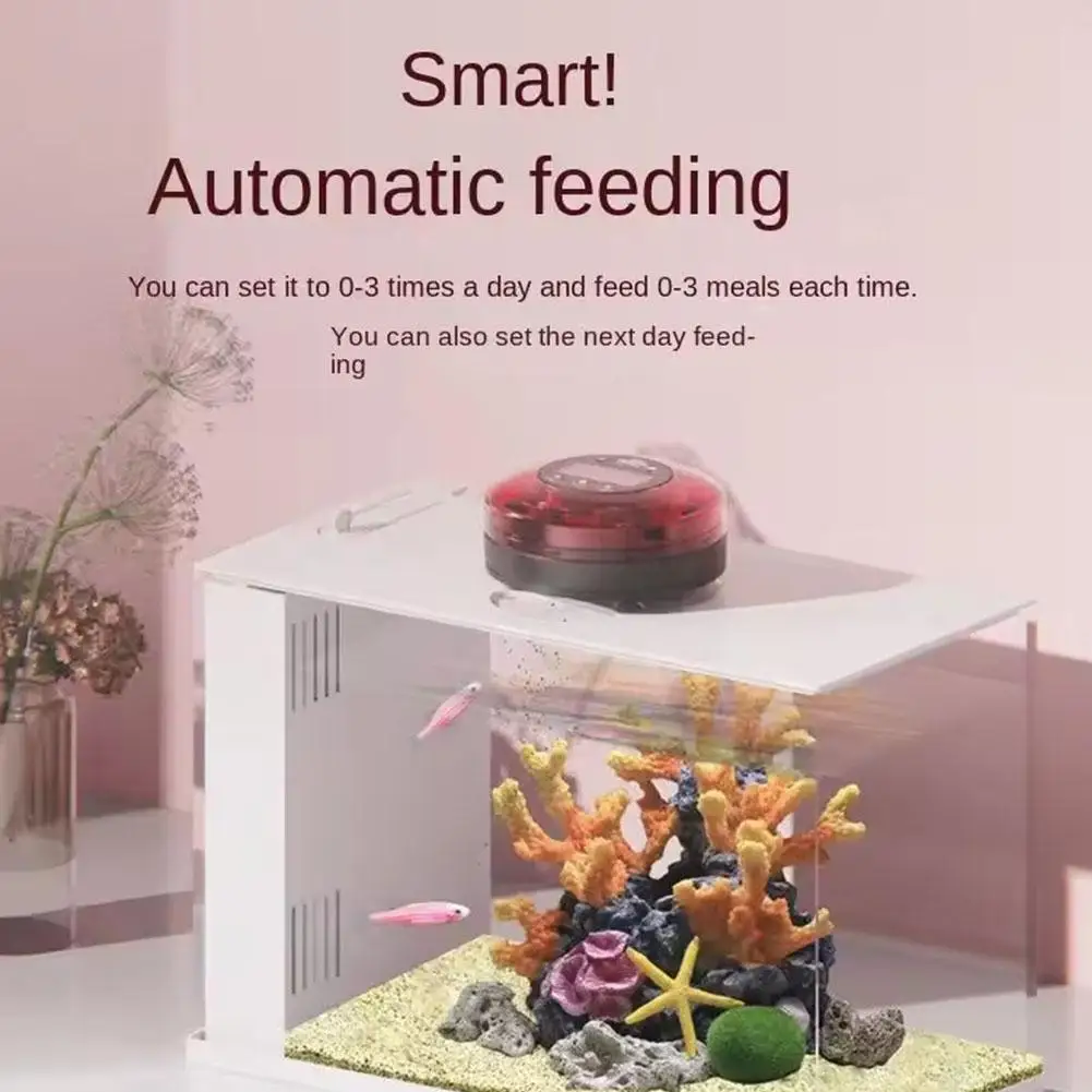 

Aquarium Automatic Fish Feeder With Timer Accurate Feeding Mode Feeder Metering Fish Rechargeable Large LCD Display Capacit Y9M0