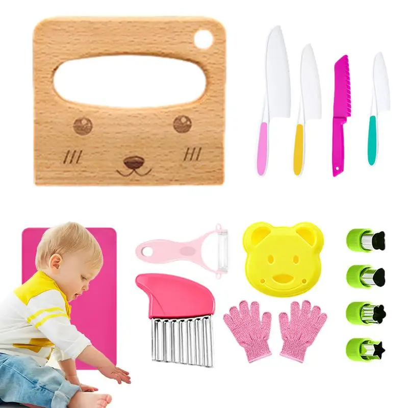 

Детские Безопасные кухонные инструменты, 15 шт., набор для готовки с реальными кухонными инструментами, безопасные кухонные инструменты, развивающие игрушки Монтессори для девочек