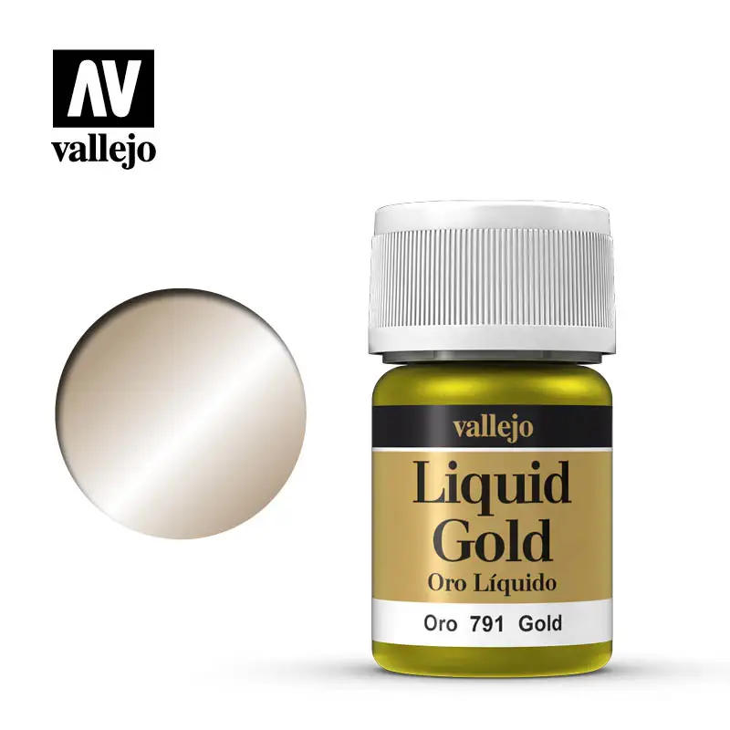 

Краска Vallejo испанская металлическая, акриловая, на водной основе, ручная, AV 70791/212, на золотой спиртовой основе, Экологически чистая, 35 мл