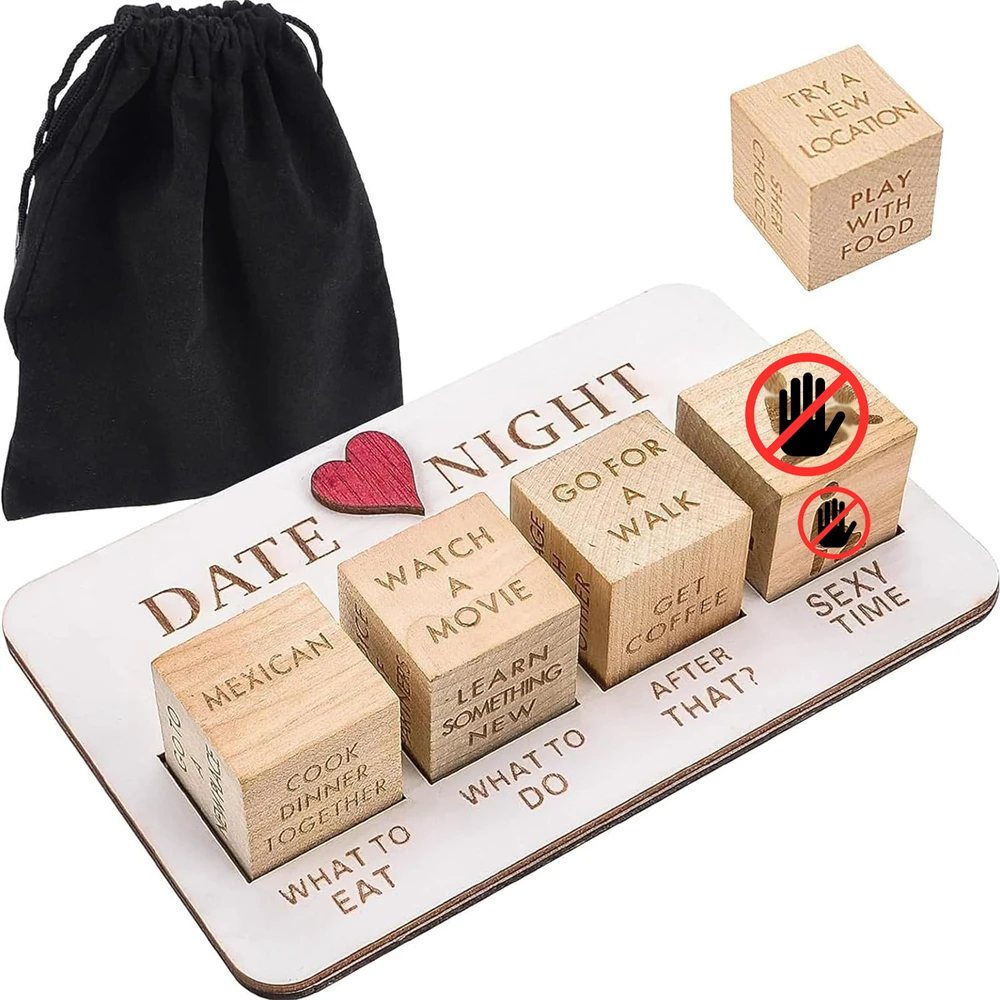 

Funny Wooden Decision Dice Toys Set Adult Couple Lover Date Night Games Sex Party Toy Food Movie Decision Dice Valentines Gift