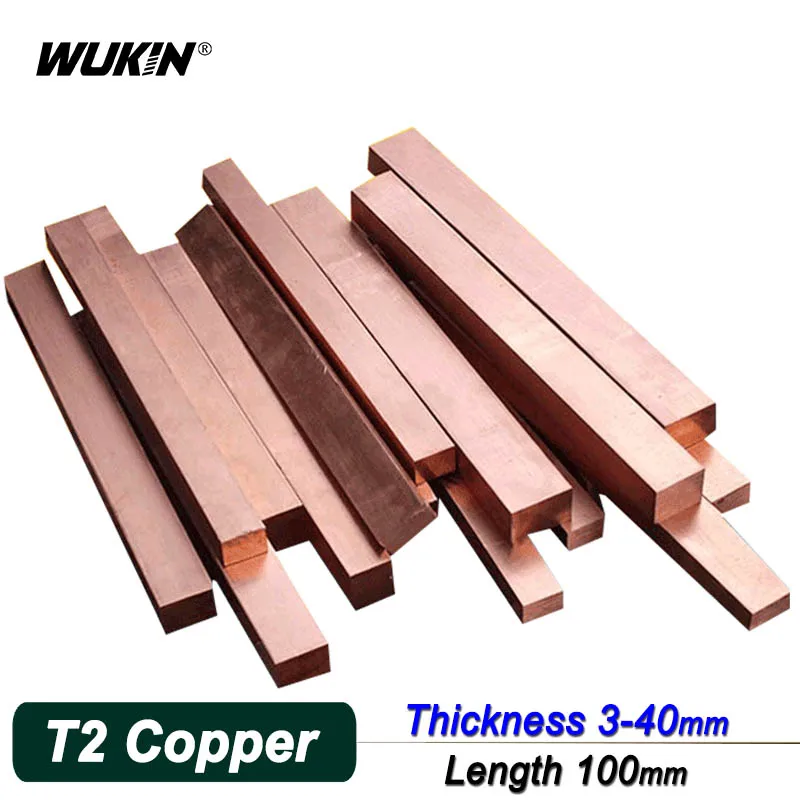 Length 100mm T2 Red Copper Bar 99.95% Copper Strip Flat Square Conductive Ground Plate Pure Purple Copper Rod DIY CNC Material
Length 100mm T2 Red Copper Bar 99.95% Copper Strip Flat Square Conductive Ground Plate Pure Purple Copper Rod DIY CNC Material