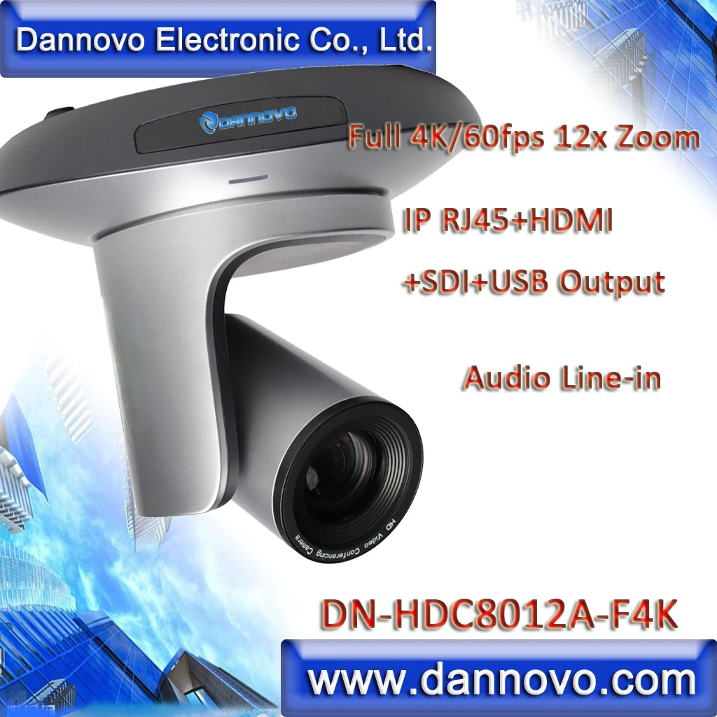 

DANNOVO Professional 4K60fps 12x Zoom 3G-SDI UHD Camera for Sport, School, 80.5degree HDMI IP USB Camera, Audio(DN-HDC8012A-F4K)