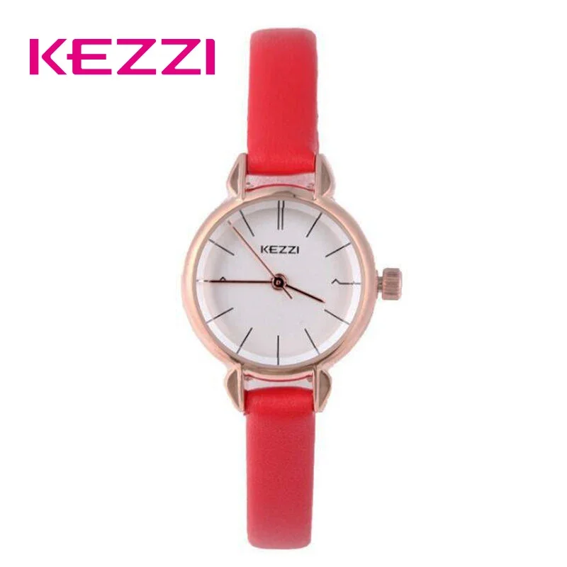 

NO.2 Kezzi Ladies Red Dress Watch For Women Leather Waterproof Quartz Watches Female Girl Simple Dial Wristwatch 2023 New
