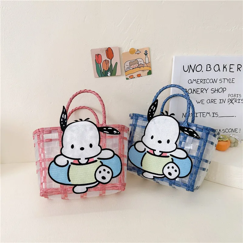 Kawaii Sanrio Woven Bag Pochacco Cartoon Cute Portable Beach Bag Leisure Vegetable Basket Imitation Rattan Woven Shopping Basket
Kawaii Sanrio Woven Bag Pochacco Cartoon Cute Portable Beach Bag Leisure Vegetable Basket Imitation Rattan Woven Shopping Basket