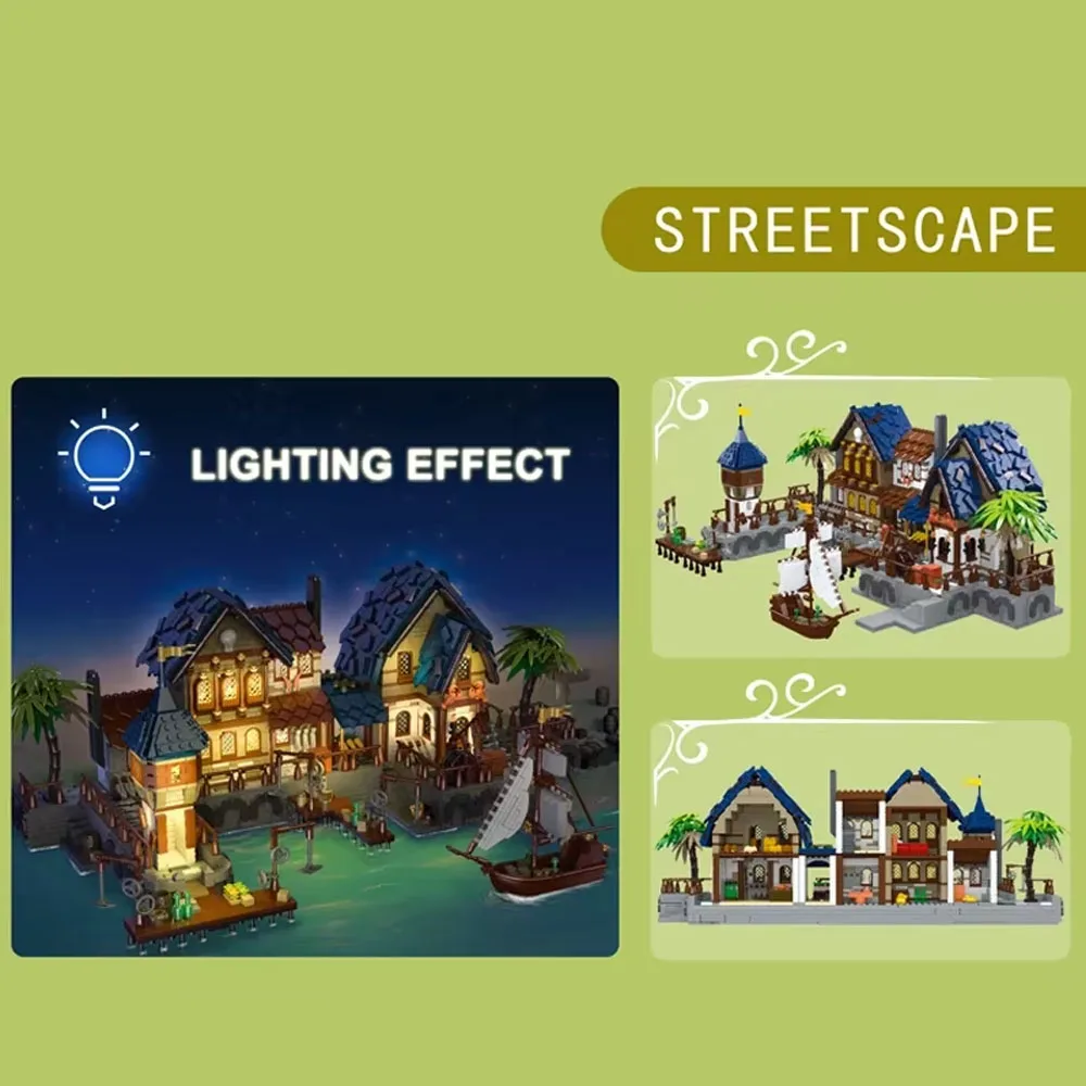 Creative IDEAS N STOCK 89152 Moc Medieval City Tavern View Construction Blocks Modular Building Adult Model Toys for Gift Set Creative IDEAS N STOCK 89152 Moc Medieval City Tavern View Construction Blocks Modular Building Adult Model Toys for Gift Set