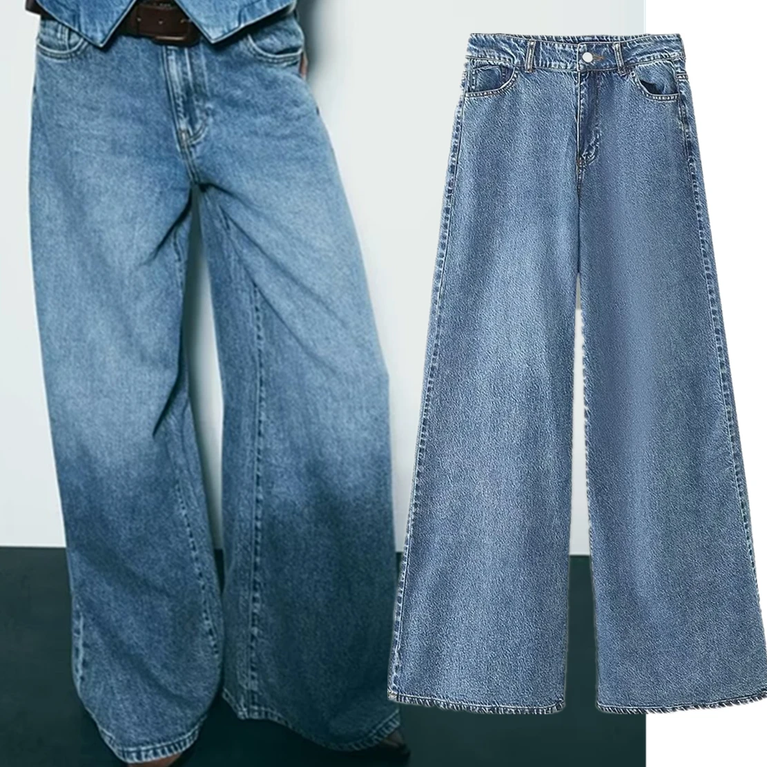 Withered Fashion Ladies Vintage Mommy Jeans American Loose Leg Jeans Women High Waist Casual Light Bue Denim Pants
Withered Fashion Ladies Vintage Mommy Jeans American Loose Leg Jeans Women High Waist Casual Light Bue Denim Pants