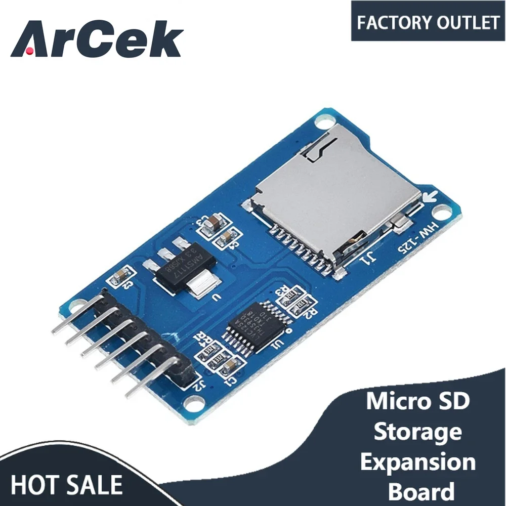 Плата расширения памяти Micro SD Mciro SD TF Card защитный модуль памяти SPI для Arduino, 1 шт.
Плата расширения памяти Micro SD Mciro SD TF Card защитный модуль памяти SPI для Arduino, 1 шт.