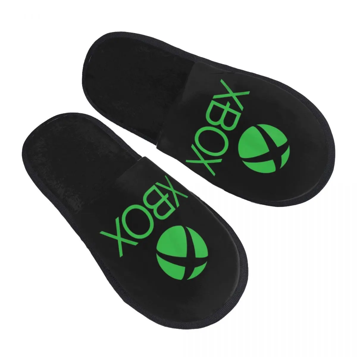 

Домашние тапочки на заказ с логотипом Green X Box, мягкие тапочки из пены с эффектом памяти, удобные теплые тапочки с нескользящей подошвой для видеоигр