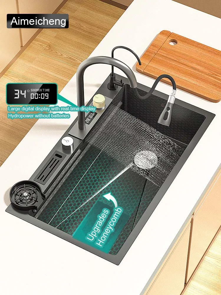 Digital Embossed Flying Rain Waterfall Flume Nano 304 Stainless Steel Large Single Trough Kitchen Household Vegetable Basin
Digital Embossed Flying Rain Waterfall Flume Nano 304 Stainless Steel Large Single Trough Kitchen Household Vegetable Basin