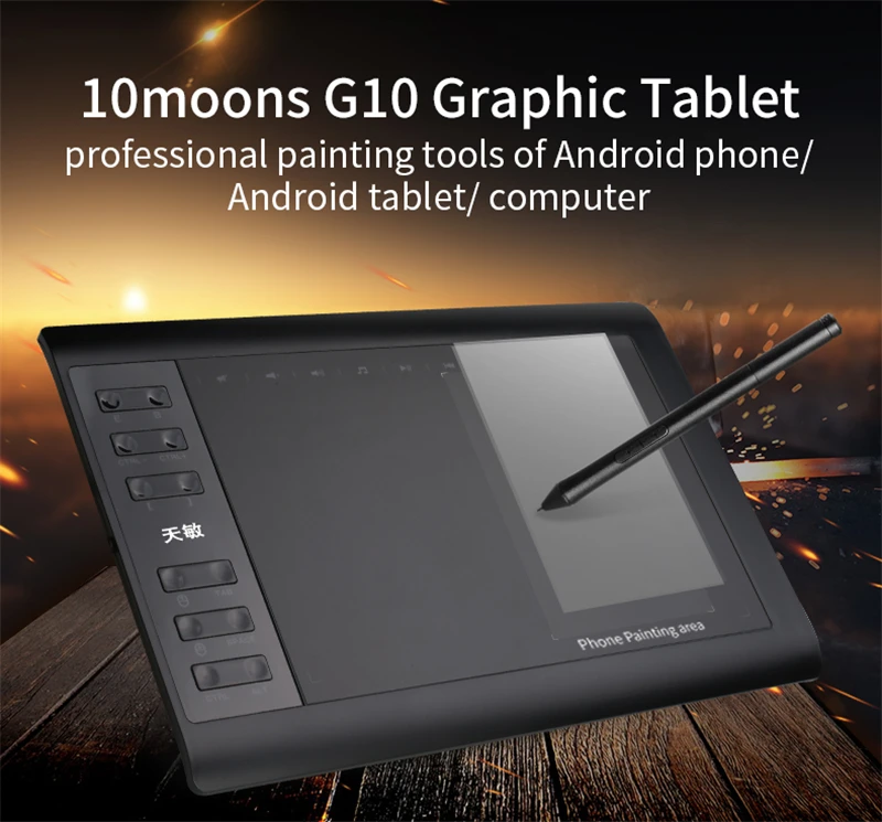 10x6" Professional Graphics Drawing Tablet 12 Express Keys 8192 Levels Battery-Free Stylus/30pcs Pen Refill Support PC/Laptop 10x6" Professional Graphics Drawing Tablet 12 Express Keys 8192 Levels Battery-Free Stylus/30pcs Pen Refill Support PC/Laptop