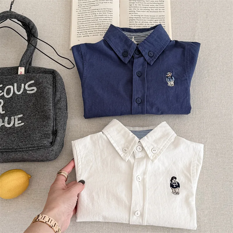 2024 Spring New Children Long Sleeve Shirts Fashion Girls Cartoon Lapel Shirt Baby Boys Cotton Tee Kids Casual Tops Clothes 27 S0ca273ae668c47cdba09b7b86748f4bcS