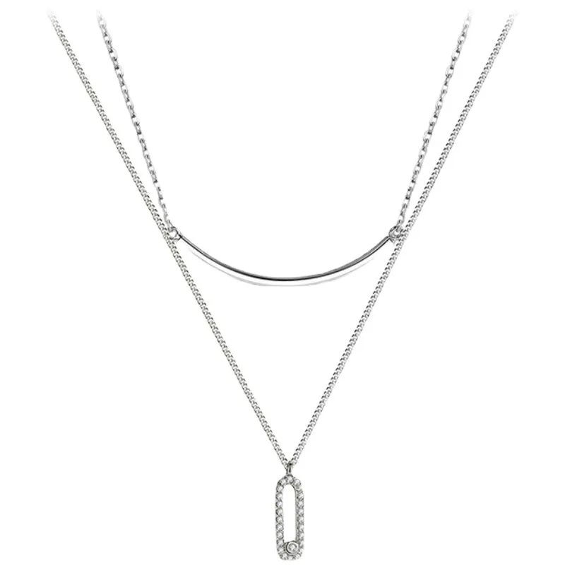 Collier pendentif en forme de coeur lisse minimaliste pour femme, argent regardé 925, breloque mignonne, mode 6