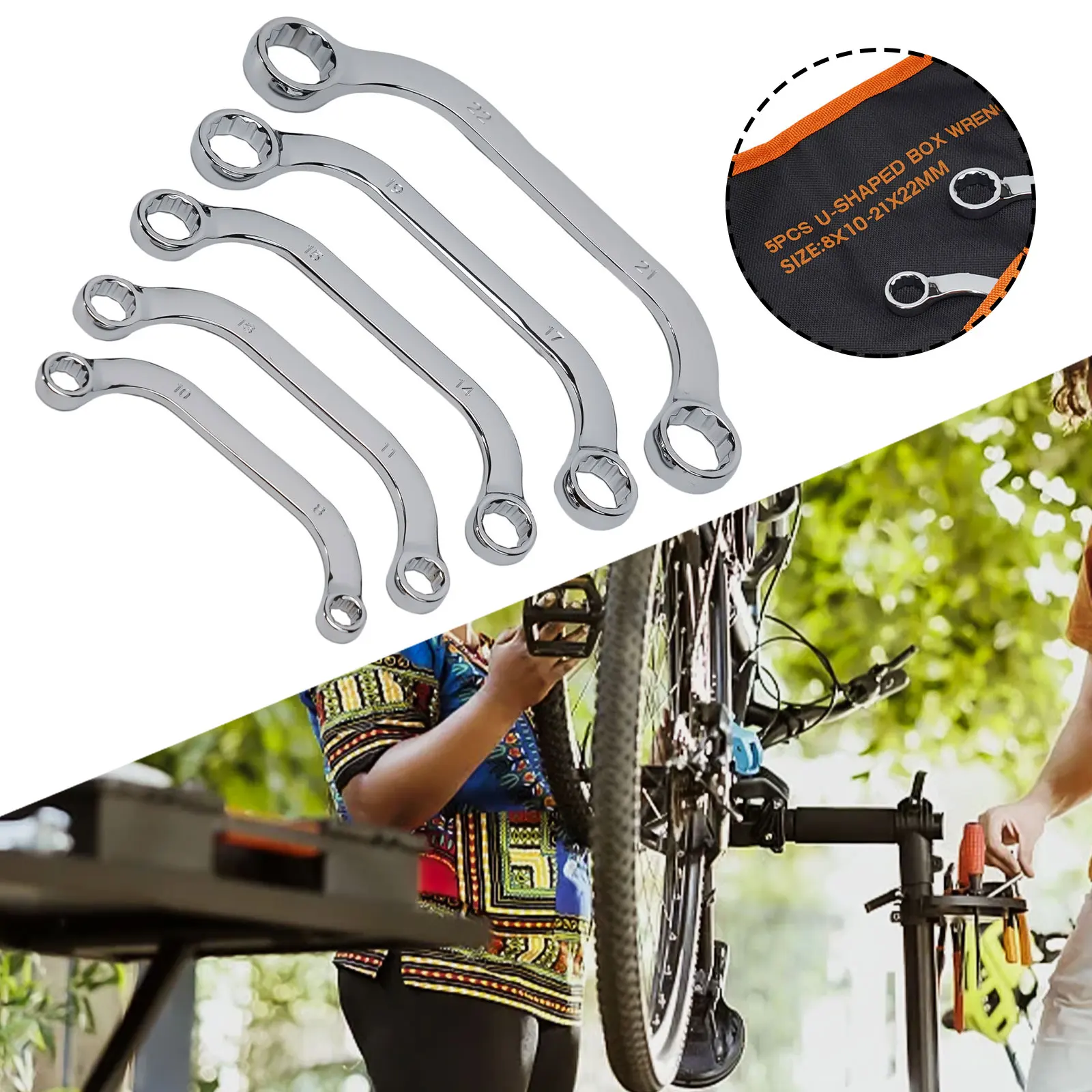 5pcs Torque Wrench Set Offset Double Ring Spanner Ratchet Combination Wrench 8mm-22mm C-type Torx Wrench For Car Auto Repair Too
5pcs Torque Wrench Set Offset Double Ring Spanner Ratchet Combination Wrench 8mm-22mm C-type Torx Wrench For Car Auto Repair Too