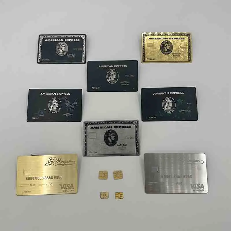 

4428 металлические изделия лазерная резка премиум класса на заказ магнитная полоса членство Amex золотая металлическая Кредитная карта металлические визитные карточки