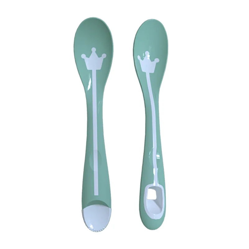 

2Pcs/Set Food Feeding Spoons for Baby Utensils Set Auxiliary Food Toddler Portable Training Spoon Soft Infant Children Tableware