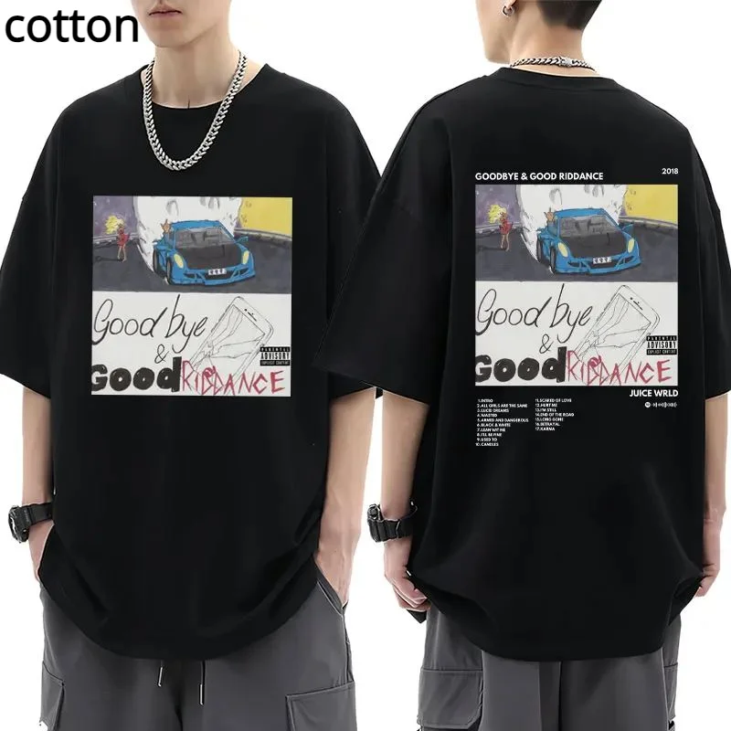 

Rapper JUICE WRLD T-Shirt Goodbye&Good Riddance Album Men's Hip Hop Vintage T-shirts Casual Cotton Oversized T Shirt Streetwear