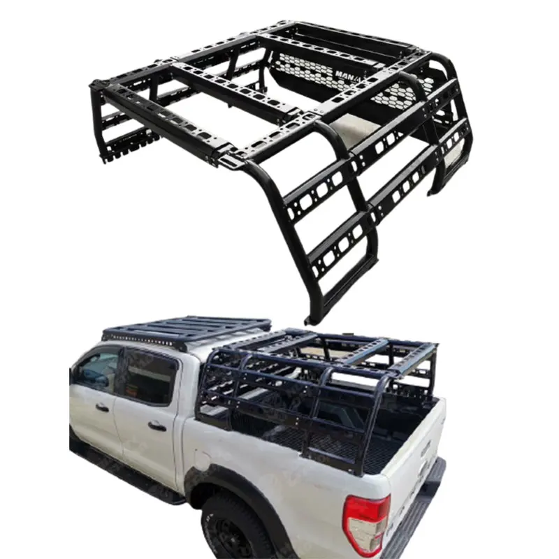 

4x4 Universal Adjustable Roll Bar Steel Carrier Cage Truck Bed Rack Ladder Ute Tub Rack for Ford Ranger F150 Toyota Hilux D-max