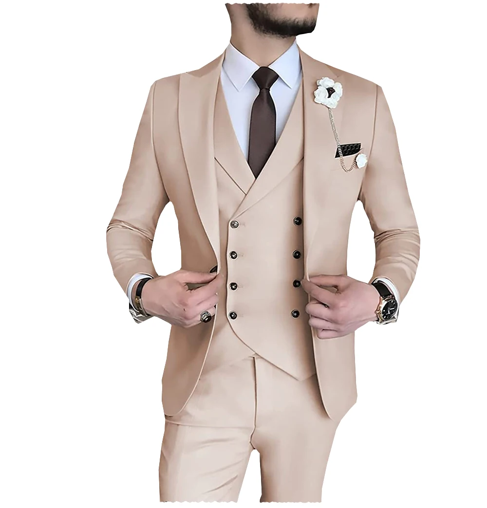 Double Breasted Men Suits Peak Lapel Full Sleeves Summer Men Clothes Blazer Vest Pant Outdoor TravelTuxedos
Double Breasted Men Suits Peak Lapel Full Sleeves Summer Men Clothes Blazer Vest Pant Outdoor TravelTuxedos