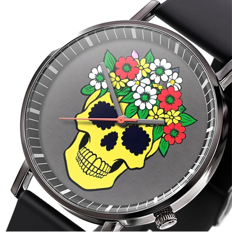 New casual trend men's watch skull black and white flowers watch fashion business sports quartz watches
New casual trend men's watch skull black and white flowers watch fashion business sports quartz watches