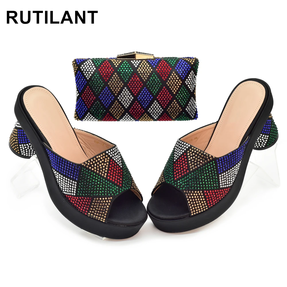 

New Arrival Party Shoes and Bags Set Italian Design Nigeria Women's Shoes and Bags To Match Wedges Shoes for Women High Heels