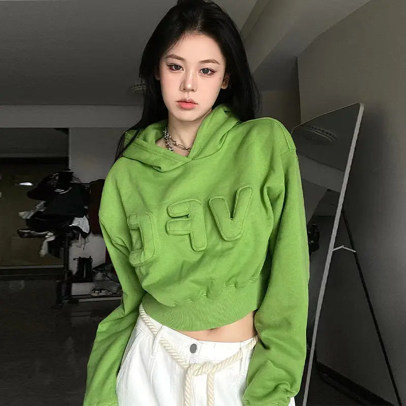 Autumn 3D Letter Hoody Sweatshirts Long Sleeve Tops Cotton Solid Color Coat Women Fashion Hoodies Streetwear Pullovers Green
Autumn 3D Letter Hoody Sweatshirts Long Sleeve Tops Cotton Solid Color Coat Women Fashion Hoodies Streetwear Pullovers Green