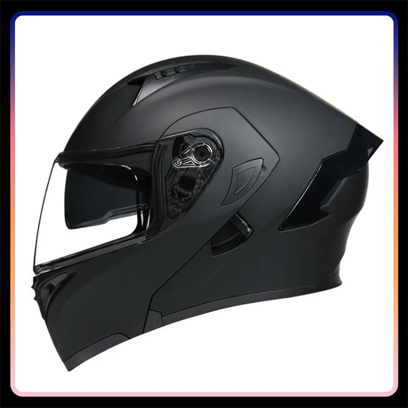 

High Quality ABS Shell Motorcycle Flip Up Helmet with Dual Visor DOT Approved Modular Helmet Full Face Helmet Cafe Racer Cascos