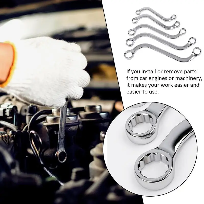 S Wrench Set Rust Resistance Mirror Polished Spanner Set 5Pcs S-Type Combination Automotive Maintenance Tool Kit For Automobile
S Wrench Set Rust Resistance Mirror Polished Spanner Set 5Pcs S-Type Combination Automotive Maintenance Tool Kit For Automobile