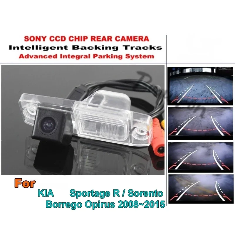 

For KIA Sportage R Sorento Borrego Opirus 2008~2015 Smart Tracks Chip Camera HD CCD Intelligent Dynamic Rear View Camera