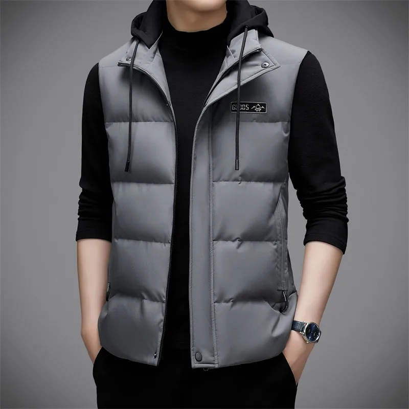 Men's Brand Clothing Winter Men's White Duck Down Vest Detachable Hat for Men Solid Trim Casual Down Vest Men's Waistcoat
Men's Brand Clothing Winter Men's White Duck Down Vest Detachable Hat for Men Solid Trim Casual Down Vest Men's Waistcoat