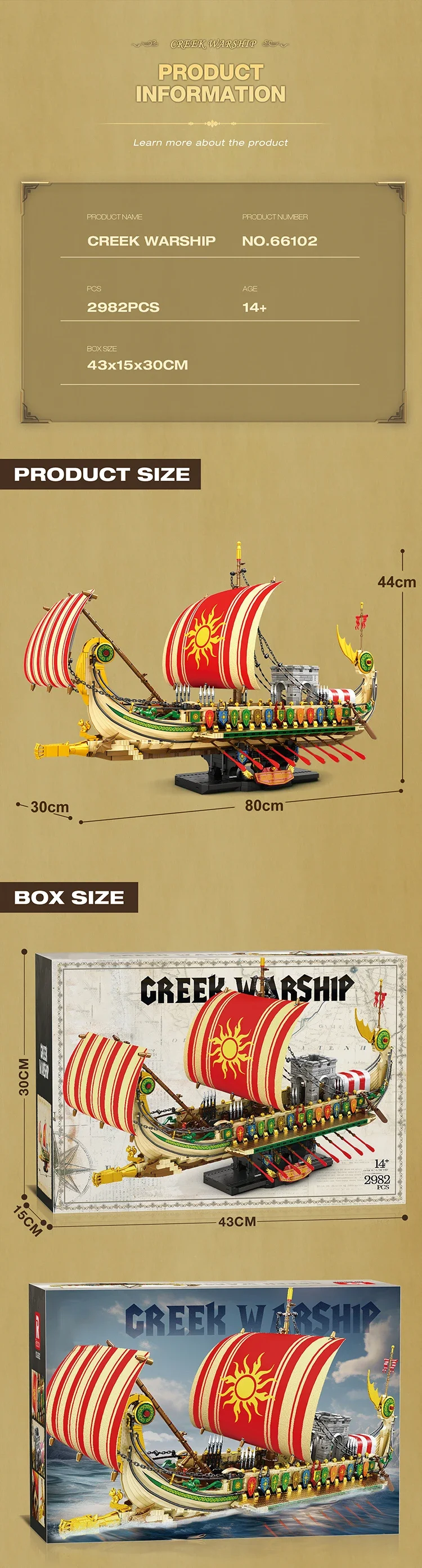2982PCS Greek Trireme Building Blocks War Battle Ship Model Bricks Desktop Decoration Educational DIY Toy For Kids Holiday Gifts 2982PCS Greek Trireme Building Blocks War Battle Ship Model Bricks Desktop Decoration Educational DIY Toy For Kids Holiday Gifts