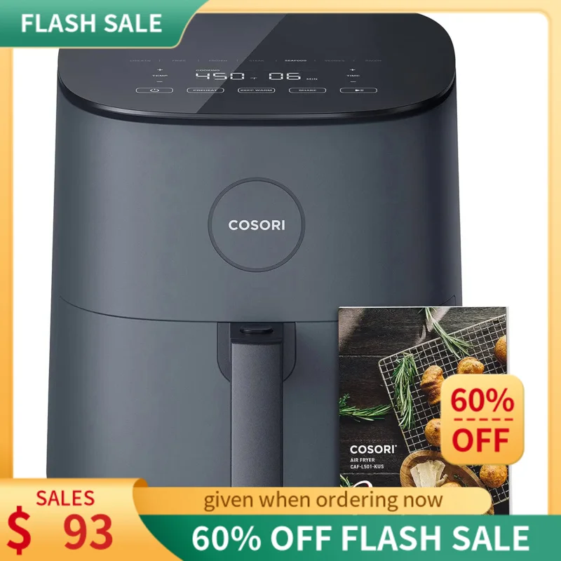 Dishwasher Safe-COSORI Air Fryer Pro LE 5-Qt Airfryer, UP to 450℉ 130+ Exclusive Recipes 9 Customizable Functions in 1
Dishwasher Safe-COSORI Air Fryer Pro LE 5-Qt Airfryer, UP to 450℉ 130+ Exclusive Recipes 9 Customizable Functions in 1