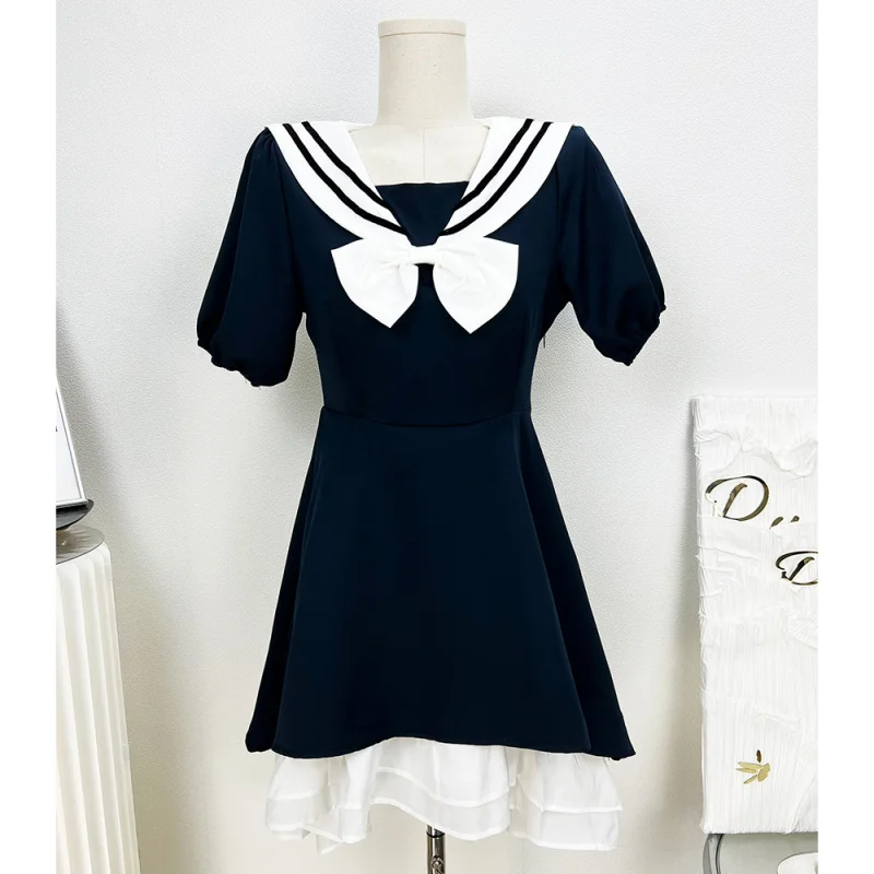 Fashion Korean Style Lotita Dresses for Women Costume Patchwork High Waist Summer Casual Solid Color Jk Sundress Party Clothing
Fashion Korean Style Lotita Dresses for Women Costume Patchwork High Waist Summer Casual Solid Color Jk Sundress Party Clothing