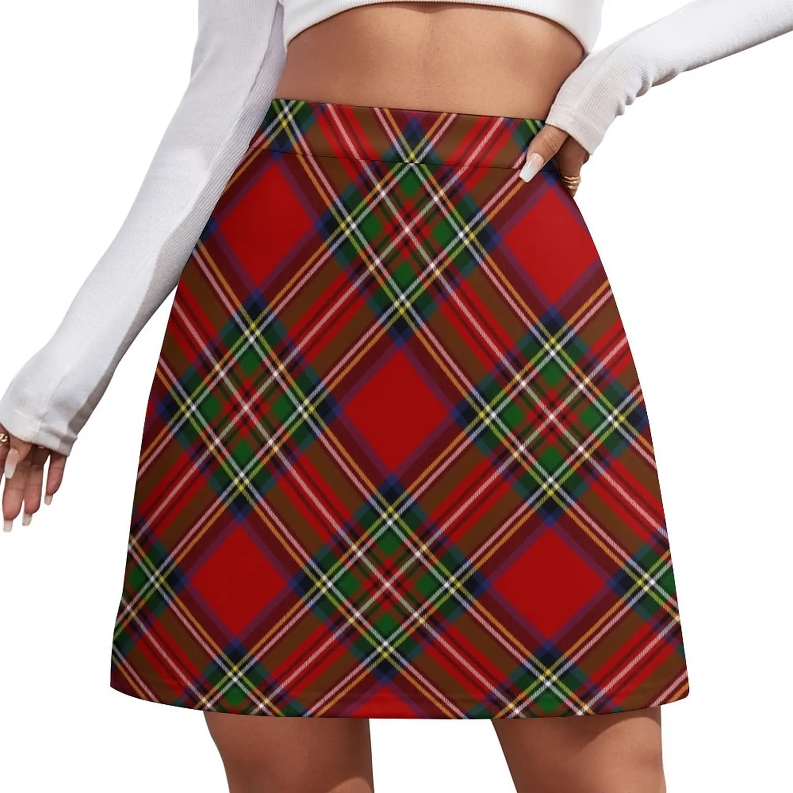 

Royal Stewart Tartan Cross Plaid Mini Skirt mini denim skirt Woman skirt Dresses
