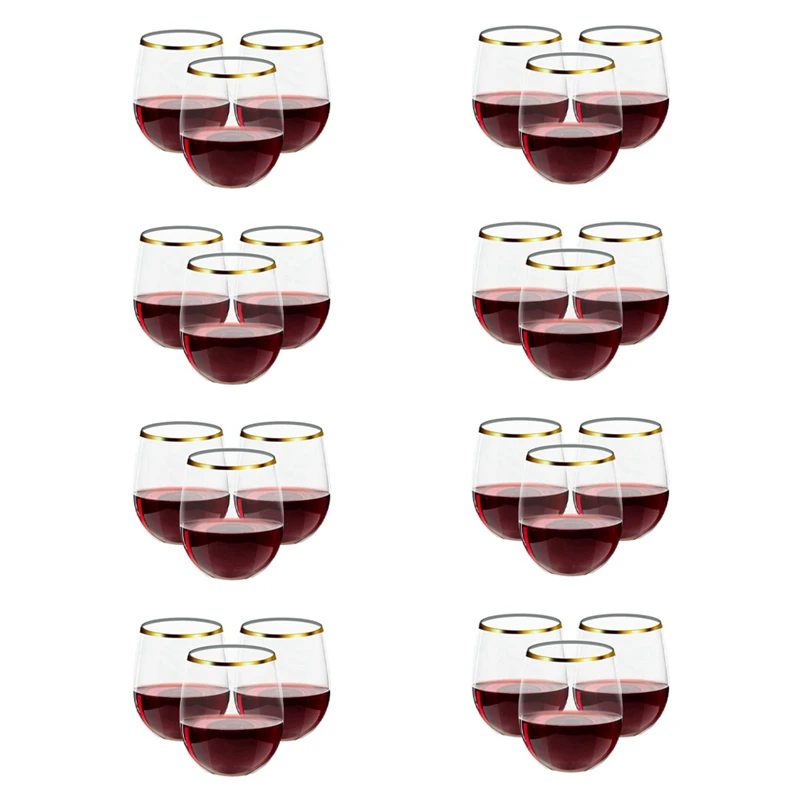 

Пластиковые бокалы для сока с золотой окантовкой, одноразовые прозрачные бокалы для вина 12 унций, пластиковые бокалы для мартини, Необычные бокалы для вечеринок