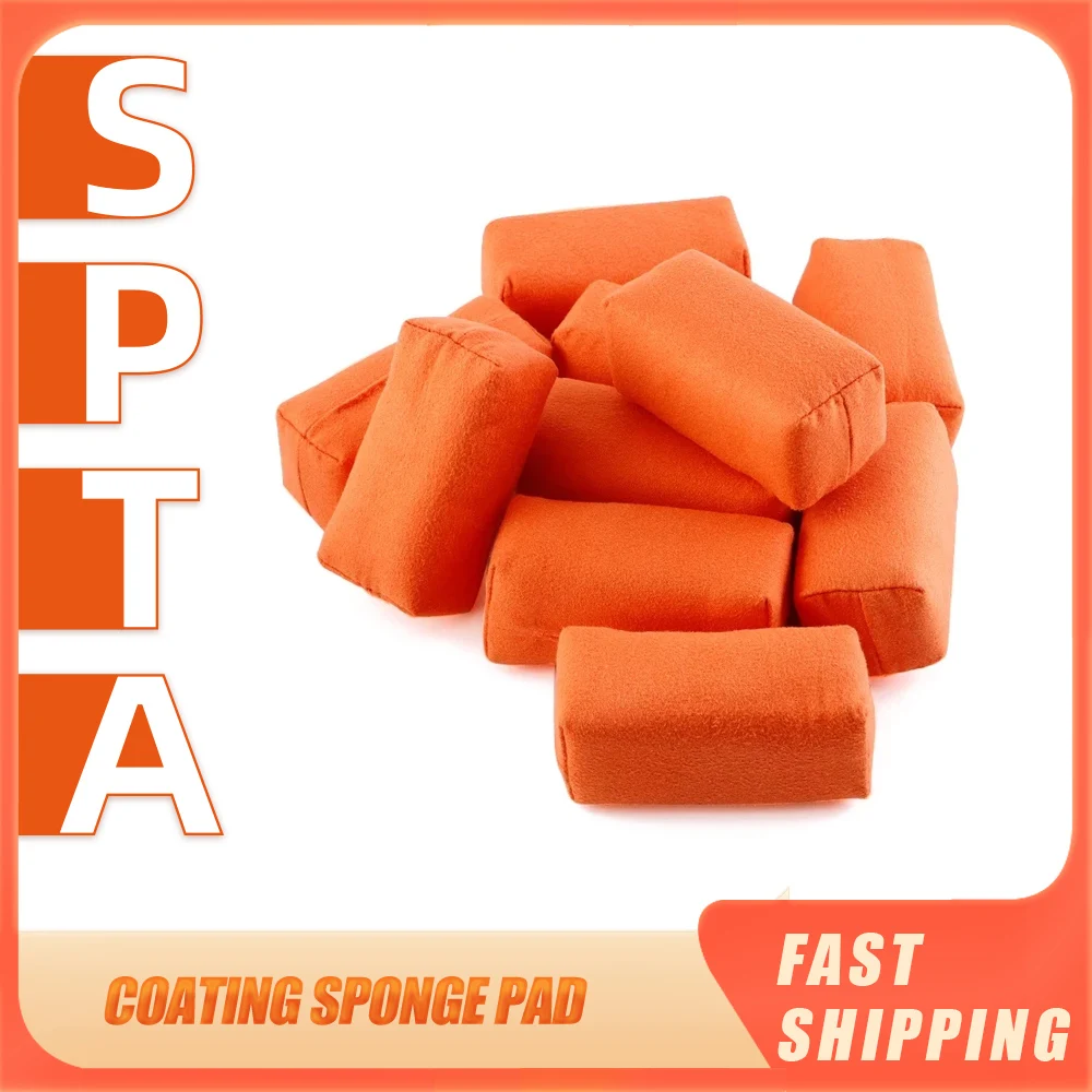 

SPTA 10-200 Pcs Car Detailing Suede Crystal Plating Sponge Coating Sponge Pad Microfiber Applicator Pad For Car Waxing Polishing