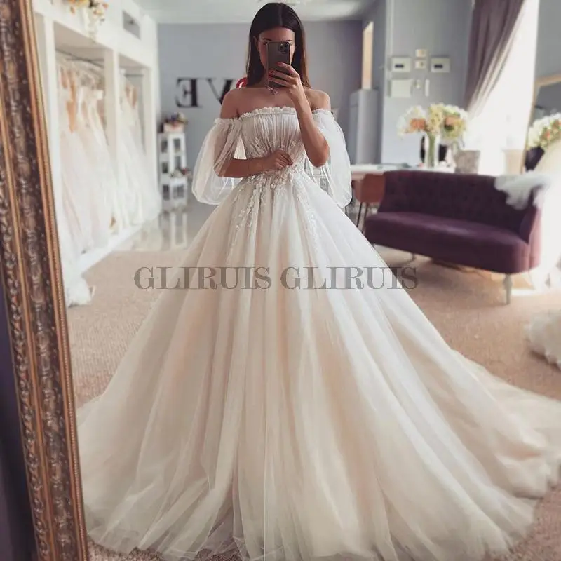 Boho Wedding Dresses Puff Sleeve Princess Vintage Bride Dress Lace Wedding Gowns Corset Back Strapless Robe de Mariee
Boho Wedding Dresses Puff Sleeve Princess Vintage Bride Dress Lace Wedding Gowns Corset Back Strapless Robe de Mariee