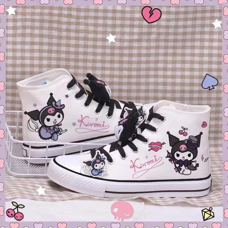 Sanrio Kawaii Kuromi обувь Cinnamoroll My Melody Board обувь для девочек женские осенние Мультяшные аниме милые высокие кеды
Sanrio Kawaii Kuromi обувь Cinnamoroll My Melody Board обувь для девочек женские осенние Мультяшные аниме милые высокие кеды