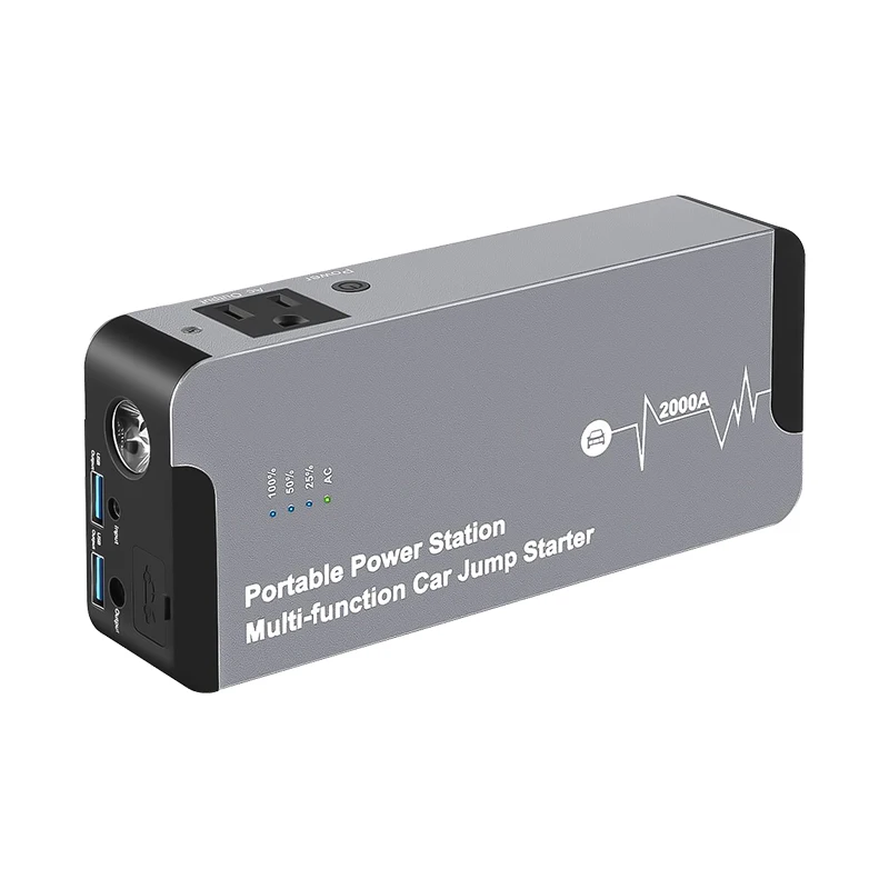 Portable power station car jump starter with 100W AC output ,peak current 2000A
Portable power station car jump starter with 100W AC output ,peak current 2000A