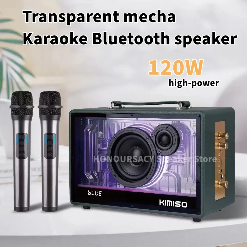 KIMISO 120 Вт высокомощная деревянная Bluetooth-колонка, беспроводная мощная портативная стереоколонка для караоке 360 с 2 микрофонами
KIMISO 120 Вт высокомощная деревянная Bluetooth-колонка, беспроводная мощная портативная стереоколонка для караоке 360 с 2 микрофонами