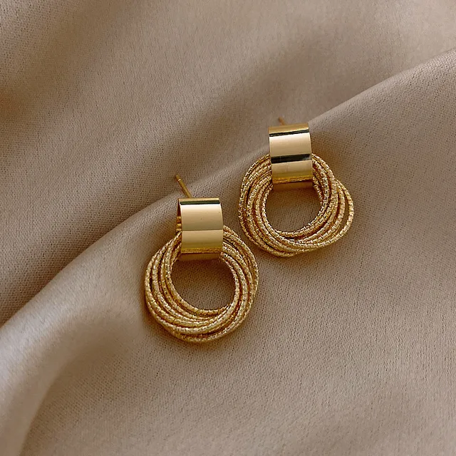 Boucles d'Oreilles Rétro en Métal localité pour Femmes, Plusieurs Petits Cercles, Bijoux Coréens, Mode, ixde Mariage, Cadeau 1