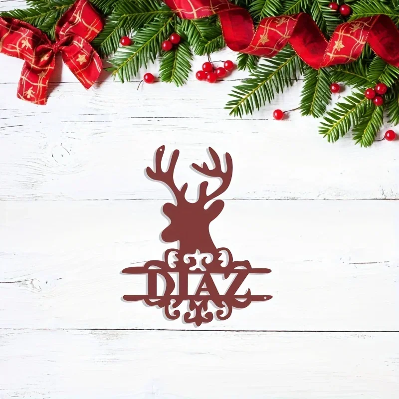 

CIFBUY Deco Christmas Series Metal Craft Deer Decor Home Metal Art Wall Hanging Decoration Christmas Scene Party Decorations Roo