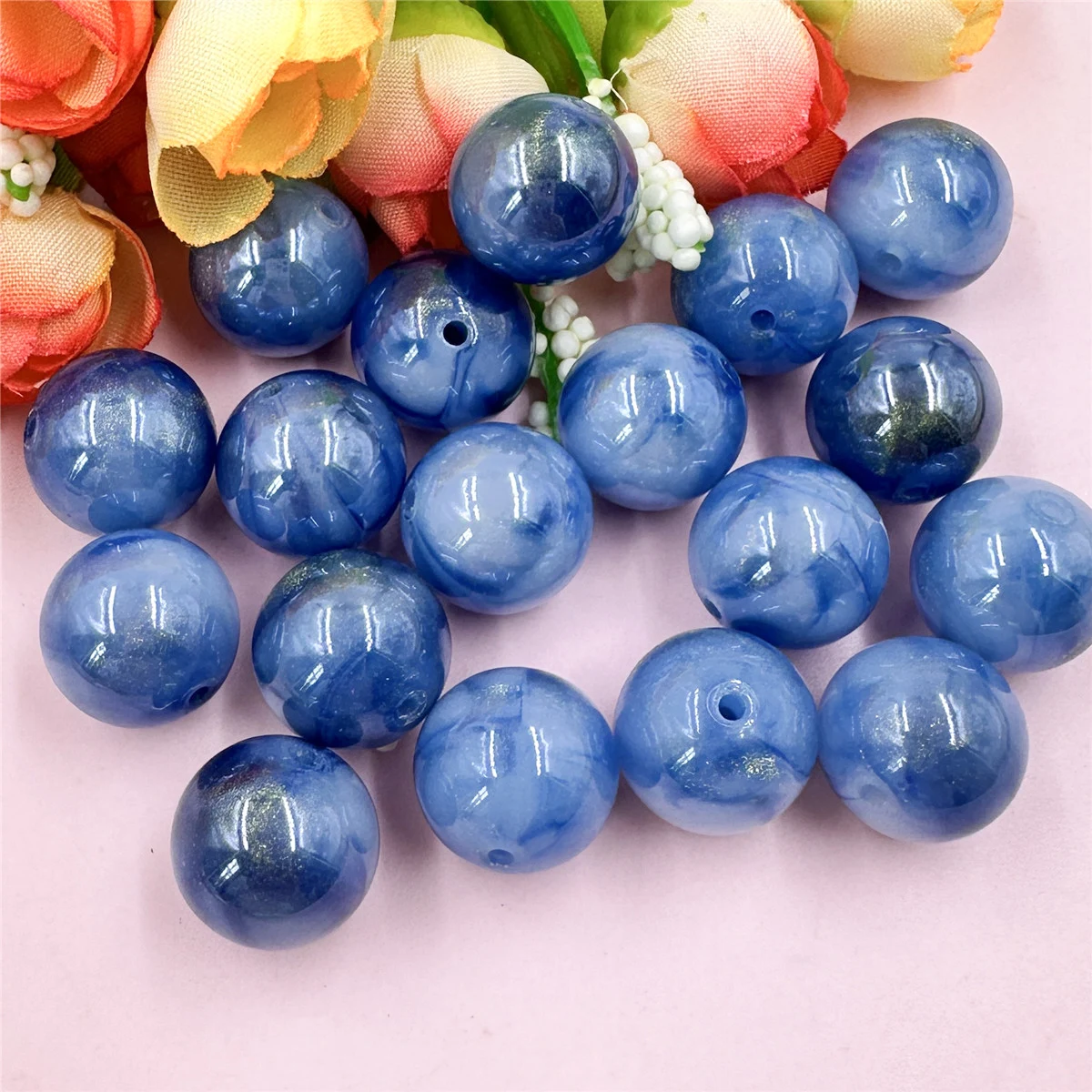 

20pcs 16mm Jelly Color Acrylic Glazed Round Beads For Bracelet Necklace Earring Making DIY Jewelry Fashion Materials