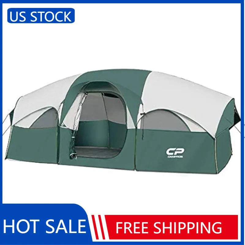 Tent-8-Person-Camping-Tents, Waterproof Windproof Family Tent, 5 Large Mesh Windows, Double Layer, Divided Curtain
Tent-8-Person-Camping-Tents, Waterproof Windproof Family Tent, 5 Large Mesh Windows, Double Layer, Divided Curtain