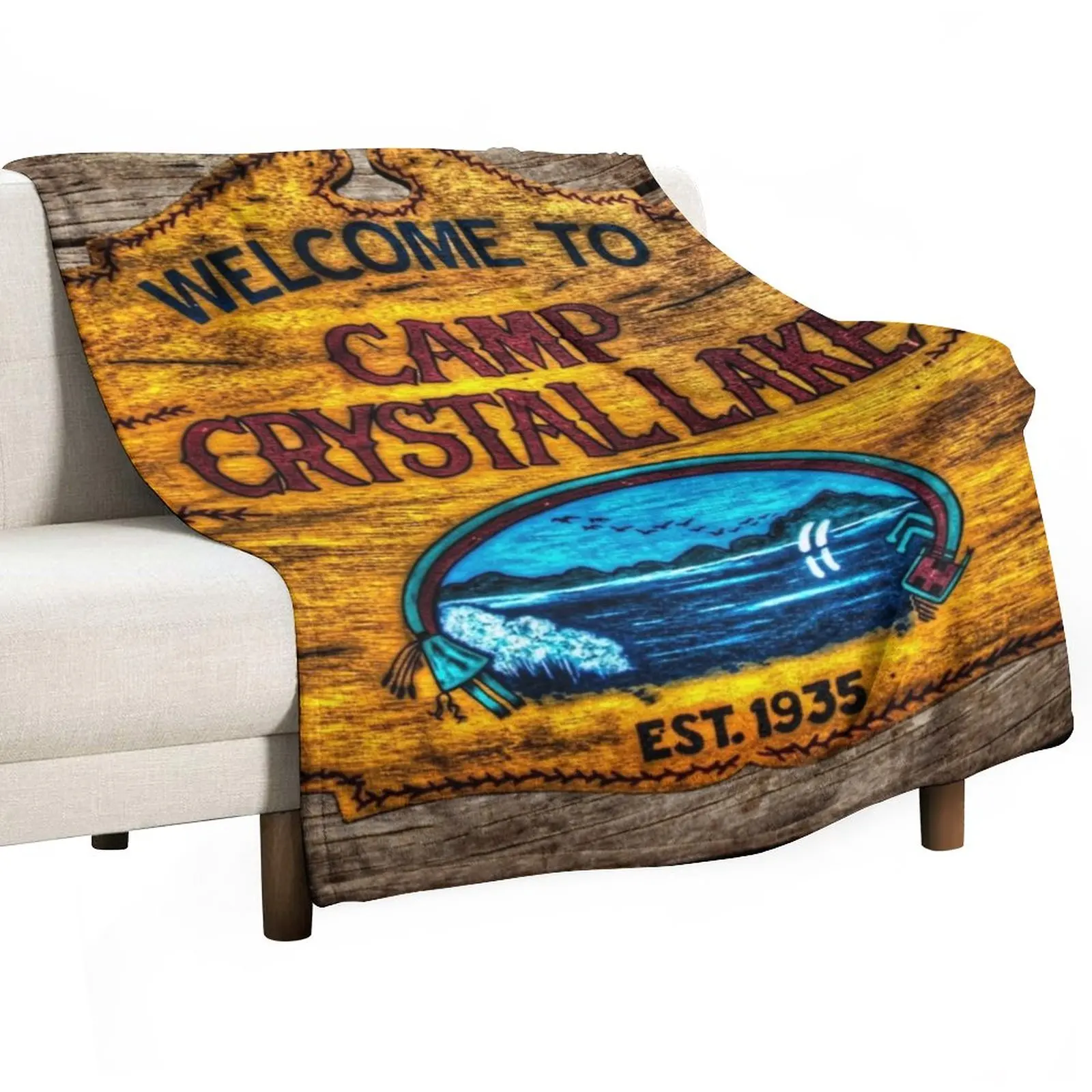 Camp Crystal Lake Throw Blanket Decorative Bed Blankets Vintage Blanket Personalized Gift
Camp Crystal Lake Throw Blanket Decorative Bed Blankets Vintage Blanket Personalized Gift