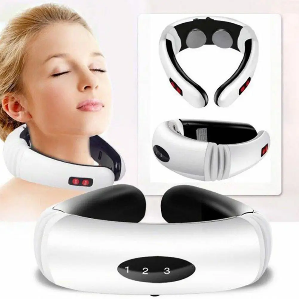 

Electric Neck Massager & Pulse Back 6 Modes Power Control Far Infrared Heating Pain Relief Tool Health Care Relaxation Machine