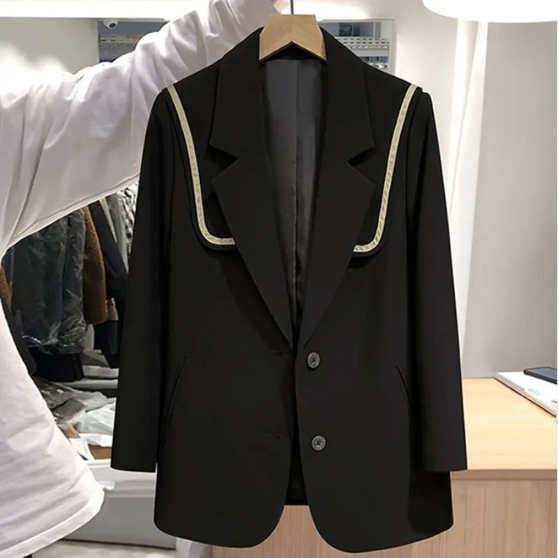 Korean Blazer Women Chic Sailor Collar Long Sleeve Temperament Jackets Ropa Mujer Fashion Tunic Casual Vintage Coat Tops
Korean Blazer Women Chic Sailor Collar Long Sleeve Temperament Jackets Ropa Mujer Fashion Tunic Casual Vintage Coat Tops