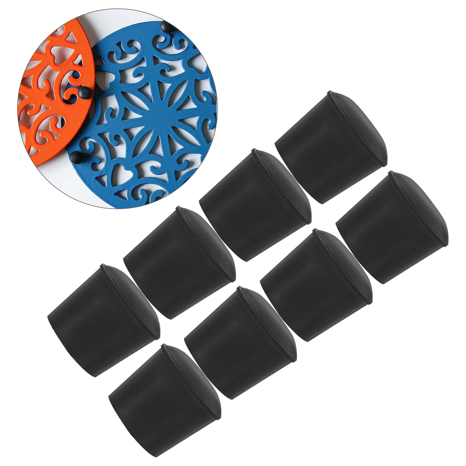 

8 Pcs Tripod Pads Leg Protectors Multifunctional Rubber Feet Round Kitchen Essentials Place Mat Caps