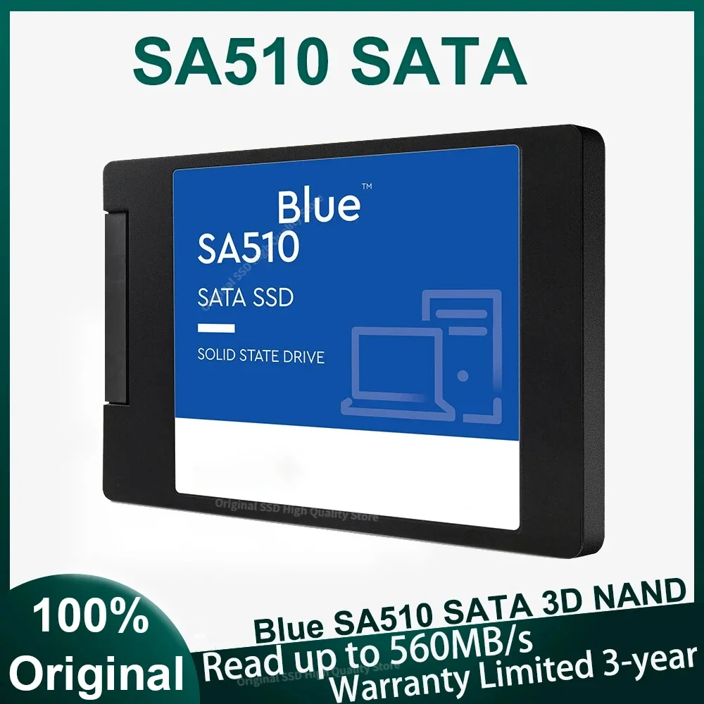 Original Blue SSD SA510 3D NAND Internal Solid State Drive SSD SATA III 6Gb/s 2.5" 500G 1TB 2TB 4TB Hard Disk For PC Loptop 2024 
Original Blue SSD SA510 3D NAND Internal Solid State Drive SSD SATA III 6Gb/s 2.5" 500G 1TB 2TB 4TB Hard Disk For PC Loptop 2024