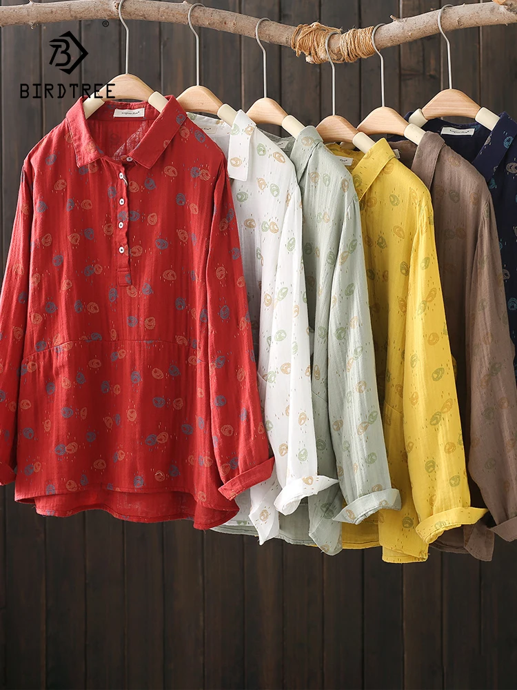 New Spring Cotton Yarn Printed Shirt Women Lapel Long Sleeve Literature Tops Girl Commute Loose Blouses 2024 Autumn T45238QC
New Spring Cotton Yarn Printed Shirt Women Lapel Long Sleeve Literature Tops Girl Commute Loose Blouses 2024 Autumn T45238QC